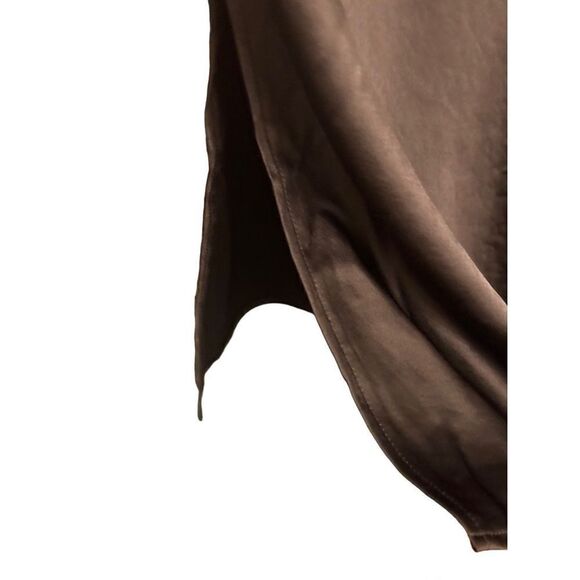 Express - Satin Color Block Tier Cowl Neck Midi Slip Dress - Small/ Red/Purple/B - Picture 14 of 16